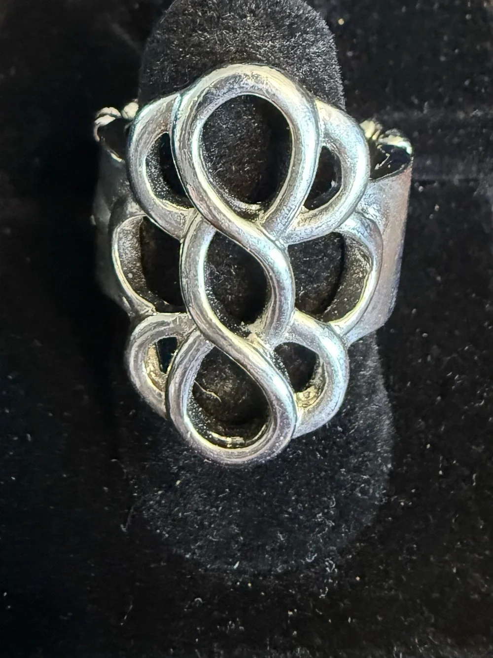 paparazzi Silver-Tone Infinity Loop Openwork Ring